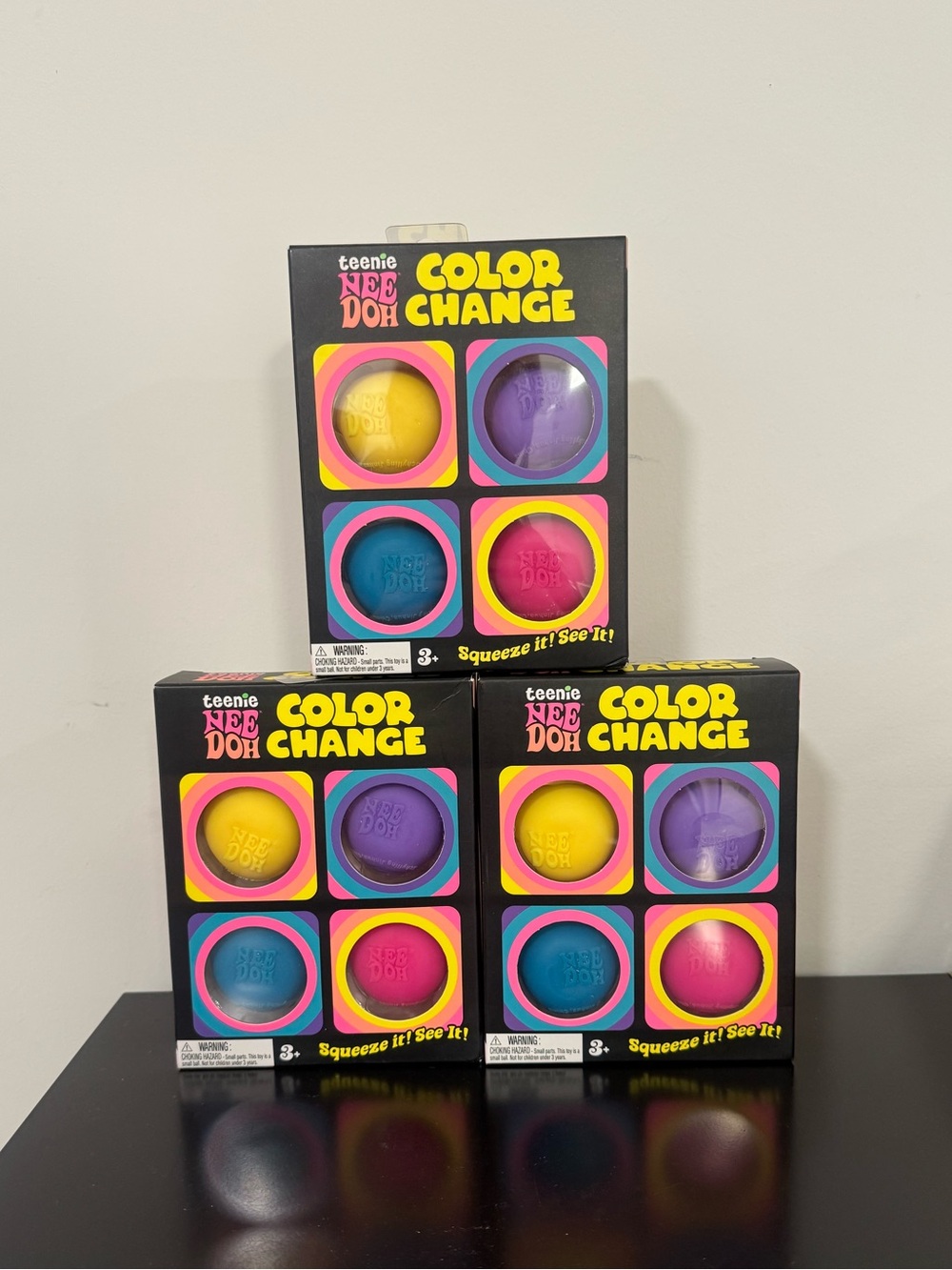 PRICE FIRM Brand new Schylling NeeDoh Teenie Color Change 4 Pack. Set of 3 boxes